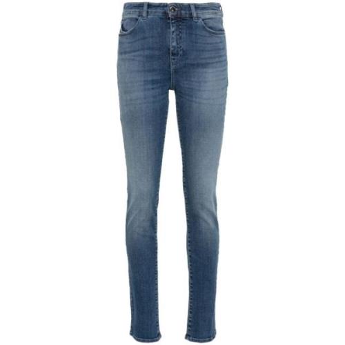Heldere Blauwe Skinny Denim Jeans Emporio Armani , Blue , Dames