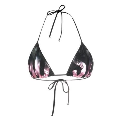 Zwarte Amerikaanse hals bikini top Moschino , Multicolor , Dames