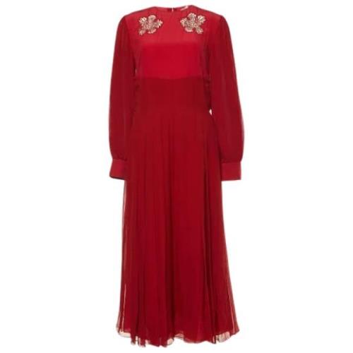 Pre-owned Silk dresses Fendi Vintage , Red , Dames