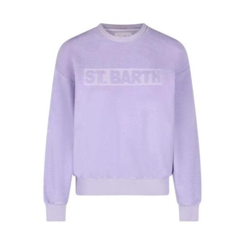 Lila Varsity Sweater Stardust Stijl Saint Barth , Purple , Dames