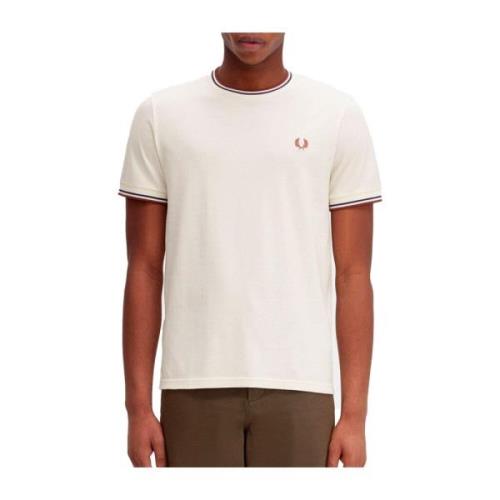 Korte Mouw Twin Tipped T-shirt Fred Perry , White , Heren