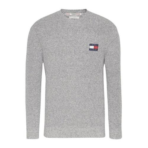 Chiné Logo Patched Sweater Tommy Jeans , Gray , Heren