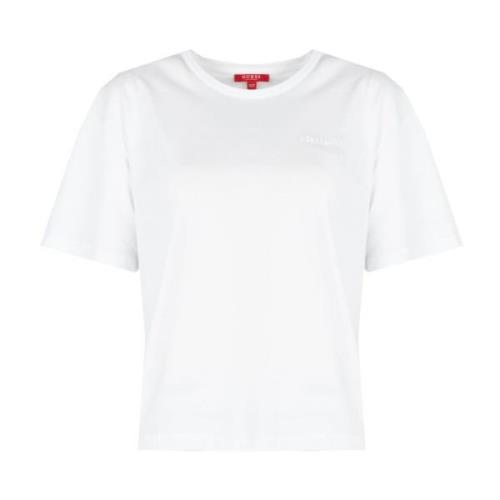 Casual Ronde Hals T-Shirt Guess , White , Dames