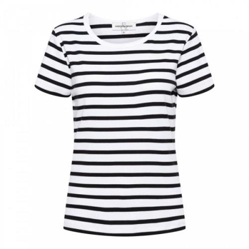Zwart Multi Streep Korte Mouw T-shirt &Co Woman , Multicolor , Dames