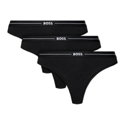 3P String Set Zwart Katoen Elastisch Logo Tailleband Hugo Boss , Black...