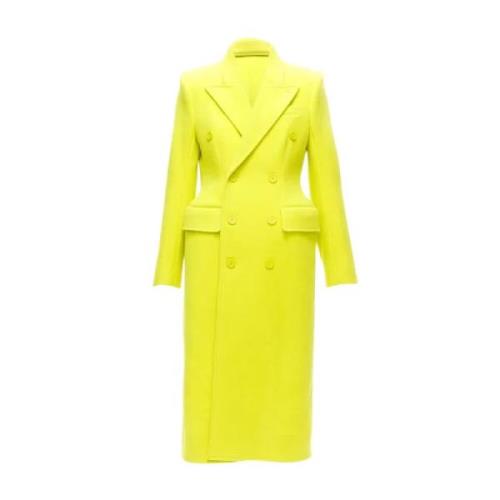 Wool outerwear Balenciaga , Yellow , Dames