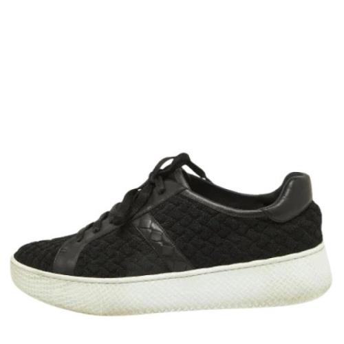 Pre-owned Leather sneakers Bottega Veneta Vintage , Black , Dames