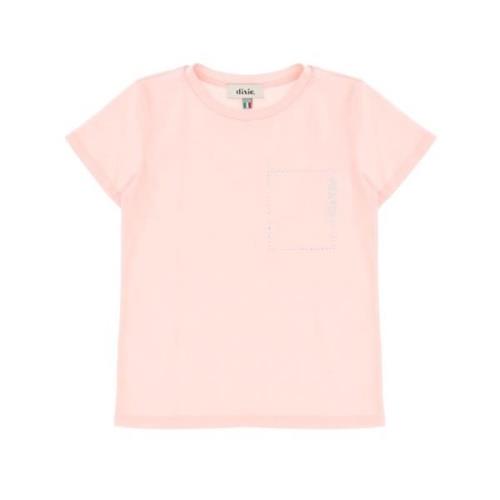 Katoenen T-shirt met Applicatie Dixie , Pink , Dames