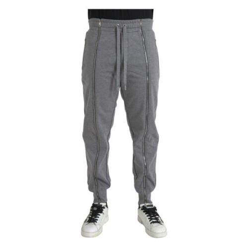 Grijze Katoenen Jogger Sweatpants Dolce & Gabbana , Gray , Heren