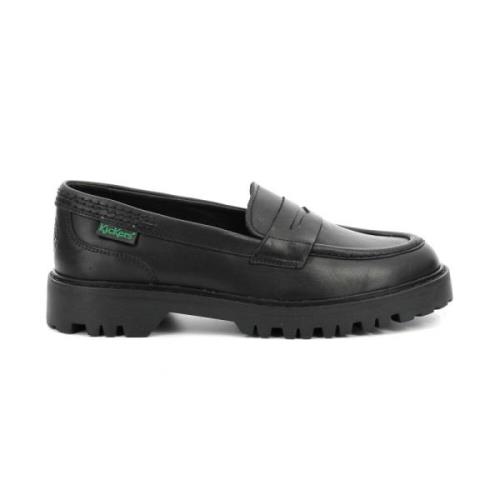 Comfort Leren Mocassins Kick Deck Kickers , Black , Dames