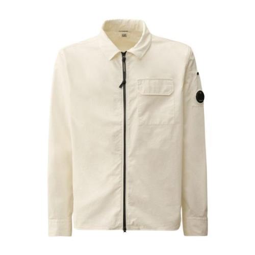 Witte Katoenen Regular Fit Overhemd C.p. Company , White , Heren
