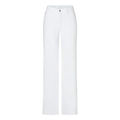 Witte Wijde Pijp Jeans MAC , White , Dames