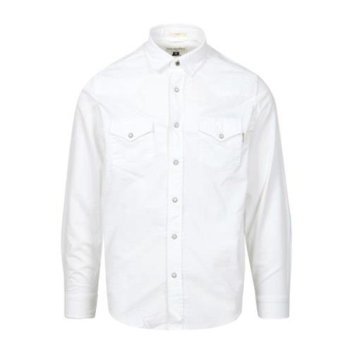 Witte Oxford Kraag Shirt met Zakken Roy Roger's , White , Heren