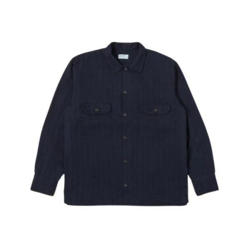 Japanse-geïnspireerde Utility Shirt Universal Works , Blue , Heren