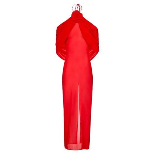 Elegante Halternek Lange Jurk Magda Butrym , Red , Dames