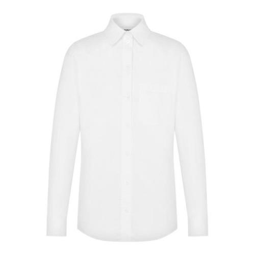 Katoenen overhemd met sloganprint Moschino , White , Heren