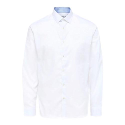 Klassiek Wit Knoopsluiting Overhemd Selected Homme , White , Heren