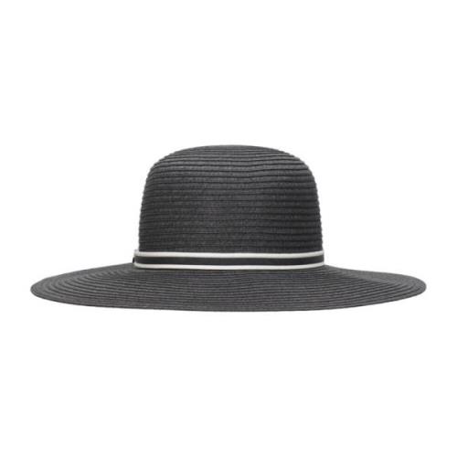 Zwarte strohoed met lint Borsalino , Black , Dames