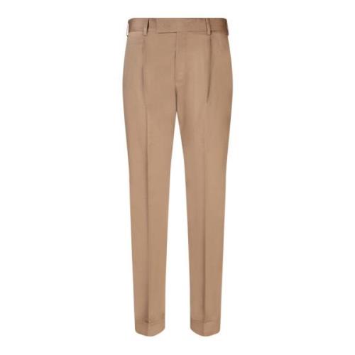 Beige Katoenen Straight Leg Broek PT Torino , Beige , Heren