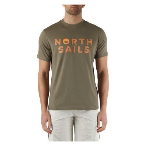 Katoenen Logo T-shirt North Sails , Green , Heren