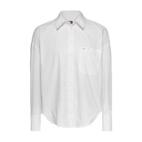Klassieke Witte Katoenen Overhemd Tommy Hilfiger , White , Dames
