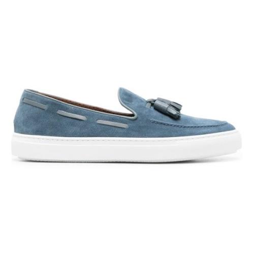 Suede Tassel Loafers Fratelli Rossetti , Blue , Heren