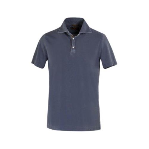 Elastische Polo voor Ultieme Flexibiliteit Moorer , Blue , Heren