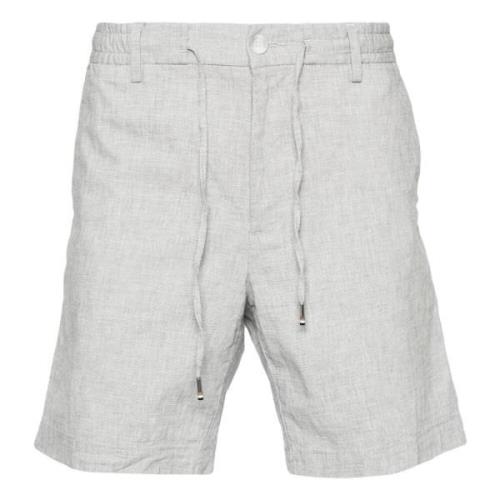 Katoen/Linnen Tapered Fit Shorts Hugo Boss , Gray , Heren