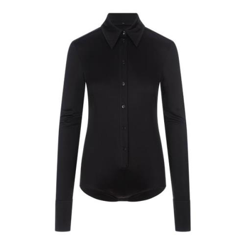 Zwarte Slim Fit Overhemd Sportmax , Black , Dames