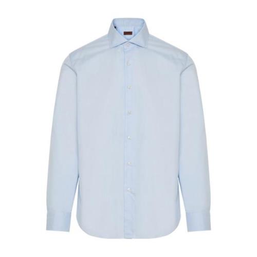 Italiaans Katoenen Shirt 100% Katoen Barba , Blue , Heren