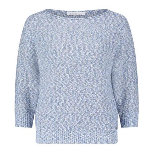 Gestreepte Lurex Gebreide Trui Betty & Co , Blue , Dames