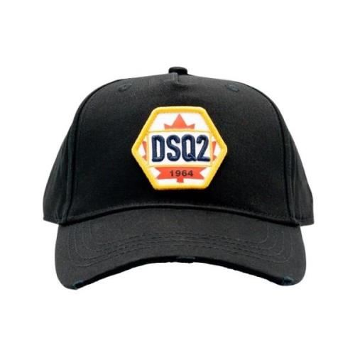 Verstelbare Patch Baseball Cap Dsquared2 , Black , Unisex