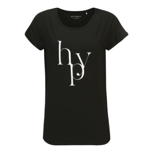 Gerimpeld rond hals T-shirt Betty Barclay , Black , Dames