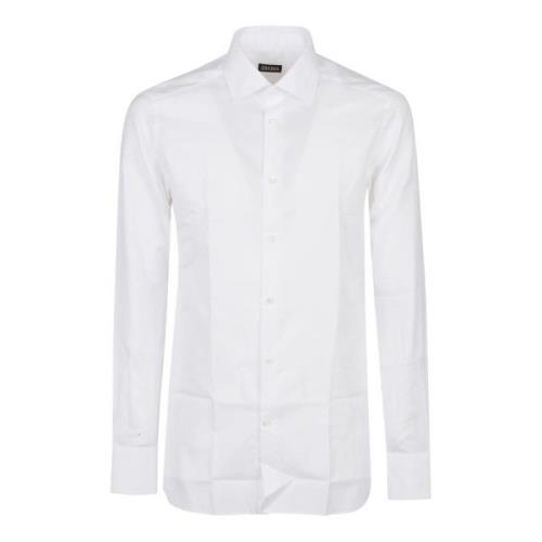 Klassieke Lange Mouw Shirt Ermenegildo Zegna , White , Heren