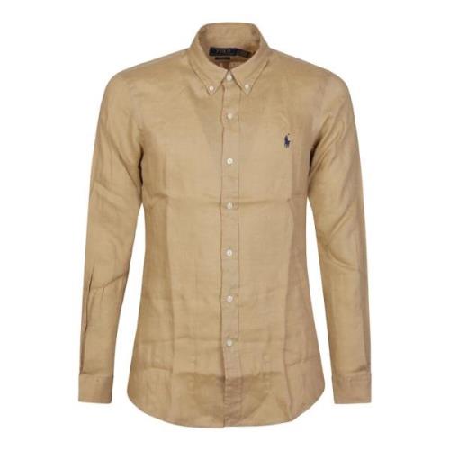 Sportieve Lange Mouw Shirt Ralph Lauren , Beige , Heren