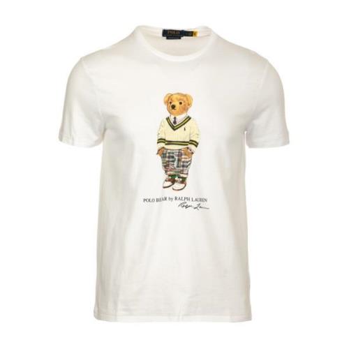 Klassiek Katoenen T-shirt voor Heren Ralph Lauren , White , Heren