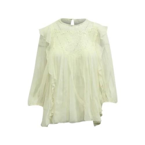 Pre-owned Silk tops Chloé Pre-owned , White , Dames