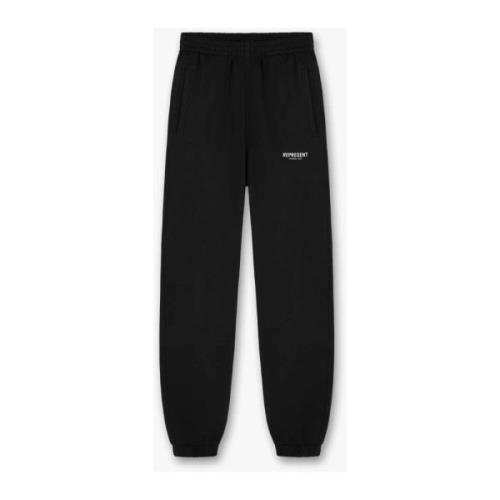 Zwarte katoenen sweatpant met ritssluiting Represent , Black , Heren