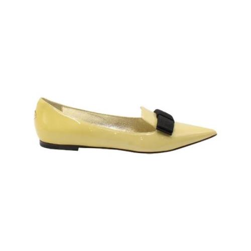 Pre-owned Leather flats Jimmy Choo Pre-owned , Yellow , Dames