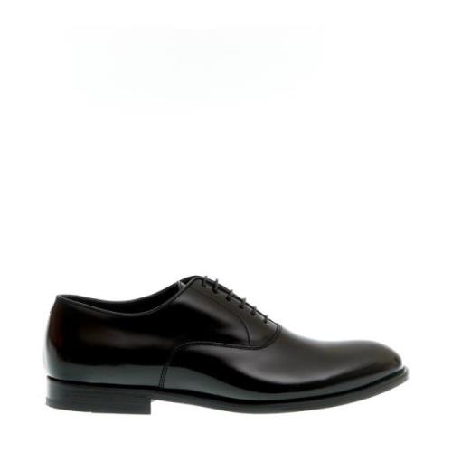 Zwarte Leren Veterschoenen Doucal's , Black , Heren