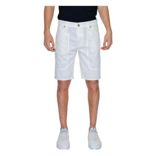 Witte Katoenmix Shorts met Zakken Jeckerson , White , Heren