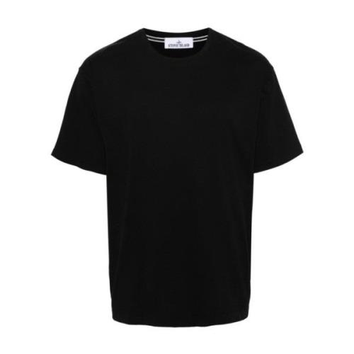 Zwarte T-shirts Polos Ss24 Stone Island , Black , Heren