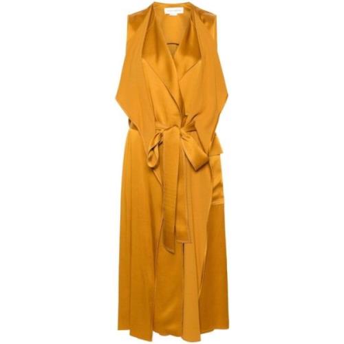 Crepe Effect Wrap Jurk Victoria Beckham , Orange , Dames