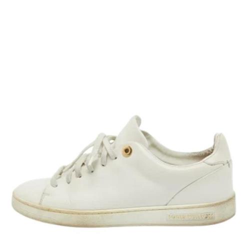 Pre-owned Leather sneakers Louis Vuitton Vintage , White , Dames