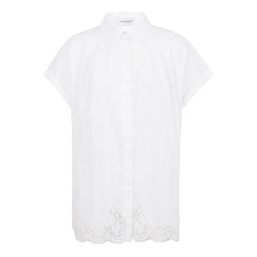 Witte Katoenen Overhemd met Kantdetails Ermanno Scervino , White , Dam...
