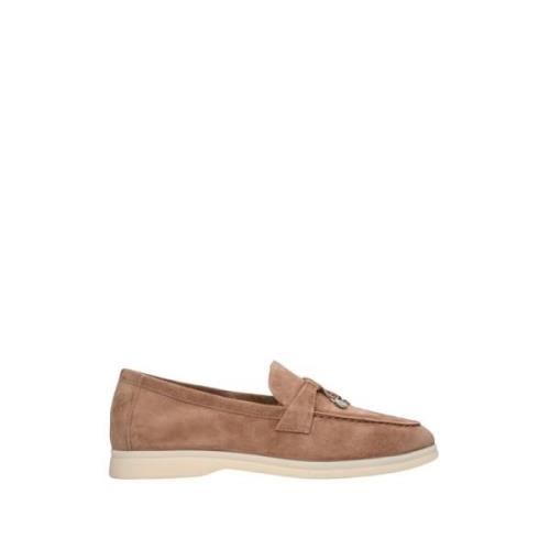 Dames Bruine Kwast Loafers gemaakt van Velours Er00112679 Estro , Brow...