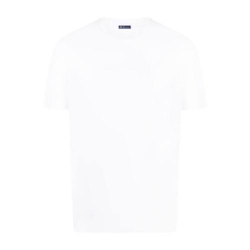 Witte Crew-neck T-shirt en Polo Finamore , White , Heren