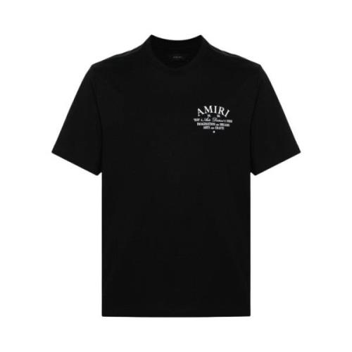 Zwart Logo Print Crew Neck T-shirt Amiri , Black , Heren