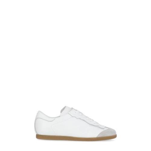 Witte Leren Sneakers Ronde Neus Maison Margiela , White , Dames