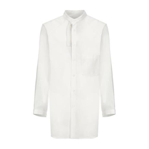 Witte Katoenen Mandarin Kraag Shirt Yohji Yamamoto , White , Heren